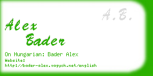alex bader business card